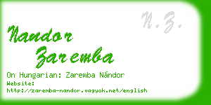 nandor zaremba business card